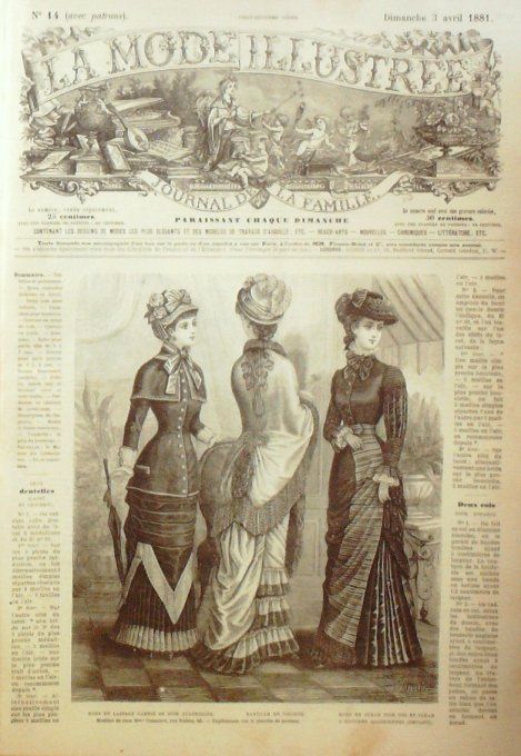 Journal Mode illustrée 1881 # 14 Mantille & robe surah