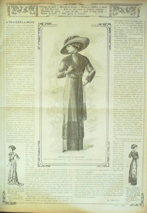 Journal Mode illustrée 1911 # 14 Costumes & blouses 