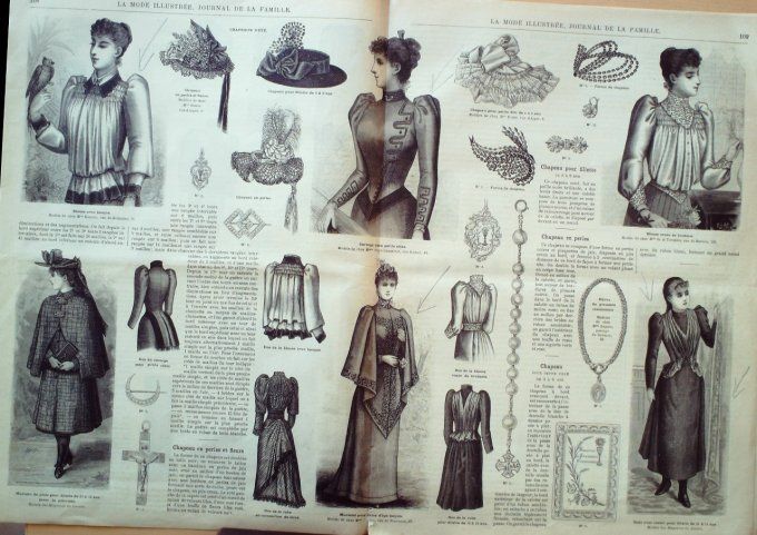 Journal Mode illustrée 1892 # 14 Robes mousseline & corsage blouse