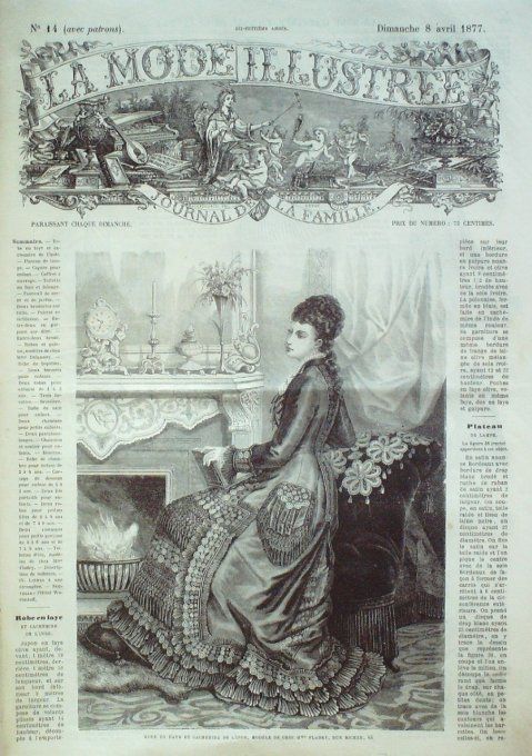 Journal Mode illustrée 1877 # 14 Robe en faye