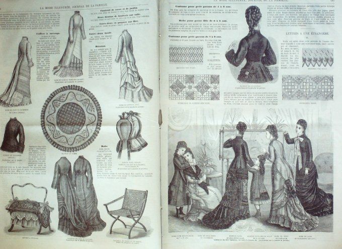 Journal Mode illustrée 1877 # 14 Robe en faye