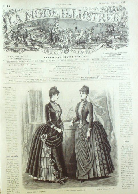 Journal Mode illustrée 1887 # 14 Robes en faille & lainage