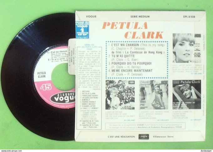 Clark Petula 45T EP Tu m'as quitté (languette) 1962