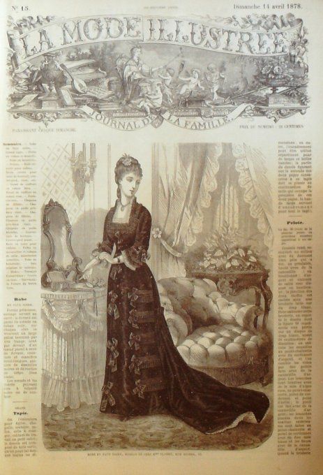 Journal Mode illustrée 1878 # 15 Robe en faye