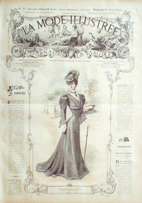 Journal Mode illustrée 1906 # 15 Robe de princesse en lainage