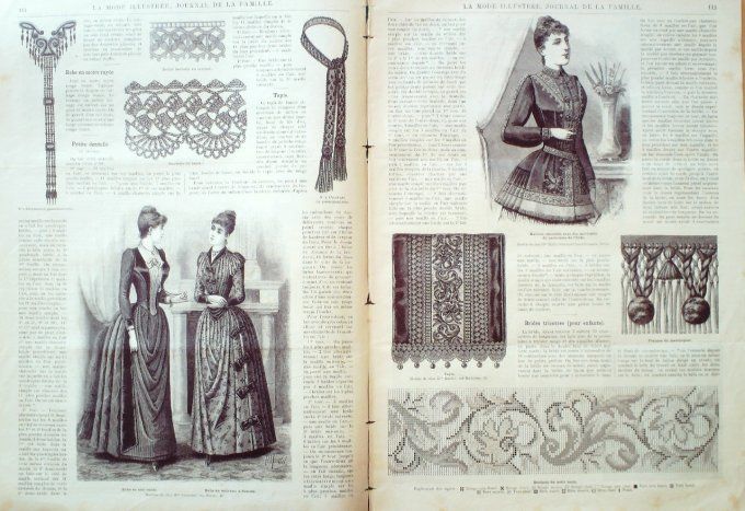 Journal Mode illustrée 1889 # 15 Capotes soie & dentelle