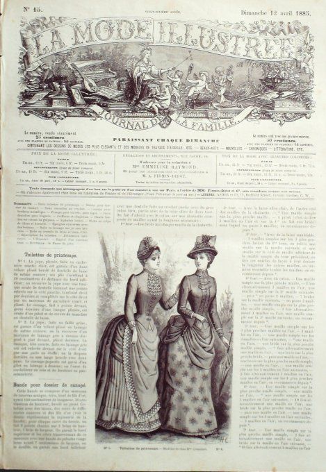 Journal Mode illustrée 1885 # 15 Toilettes de printemps