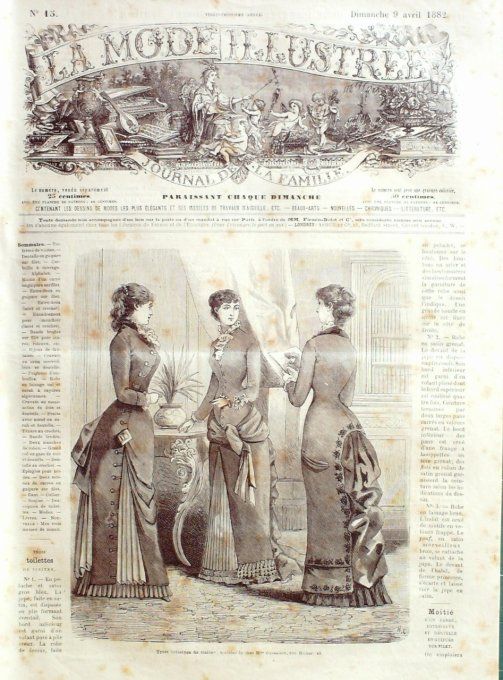 Journal Mode illustrée 1882 # 15 Toilettes de visites