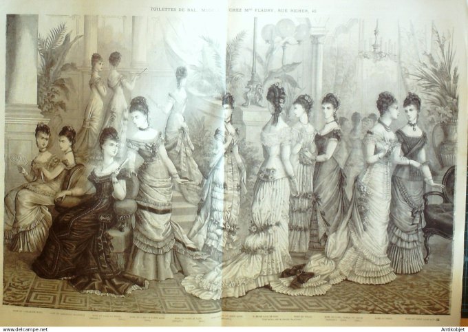 La Mode illustrée journal + gravure associée 1878 #  1