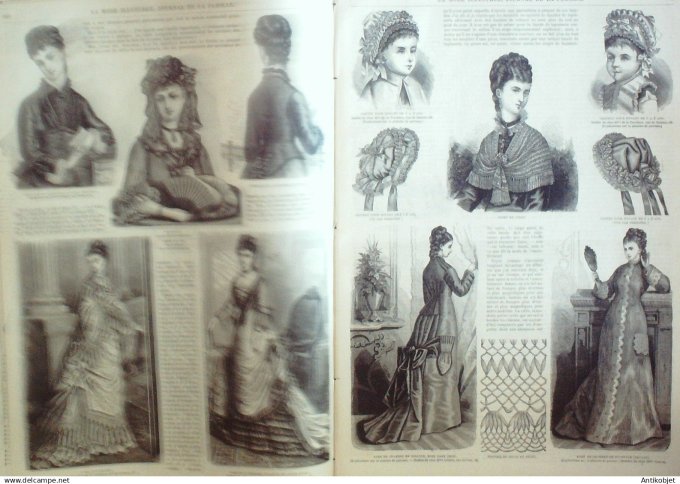 La Mode illustrée journal + gravure associée 1876 # 43