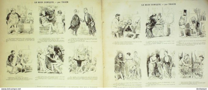 La Caricature 1882 n°120 Mam"zelle Gavroche Caran d'Ache Esquisses maritimes Gino