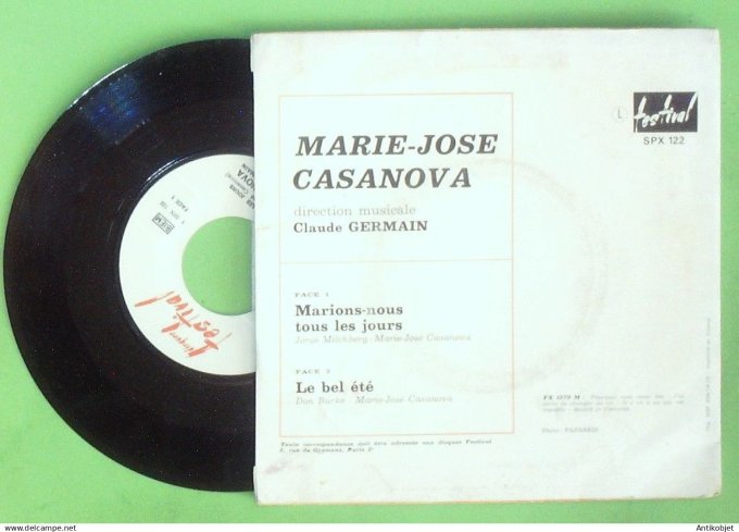 Casanova Marie-José 45T SP Le bel été (languette) 1970