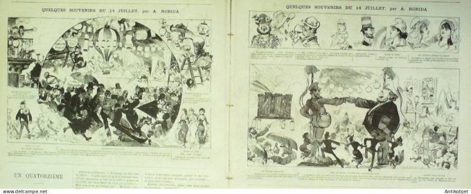 La Caricature 1880 n°  31 Dimanche parisien Trick Robida Quidam