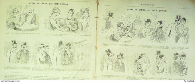 La Caricature 1880 n°  31 Dimanche parisien Trick Robida Quidam