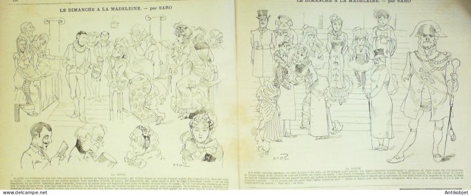 La Caricature 1882 n°120 Mam"zelle Gavroche Caran d'Ache Esquisses maritimes Gino