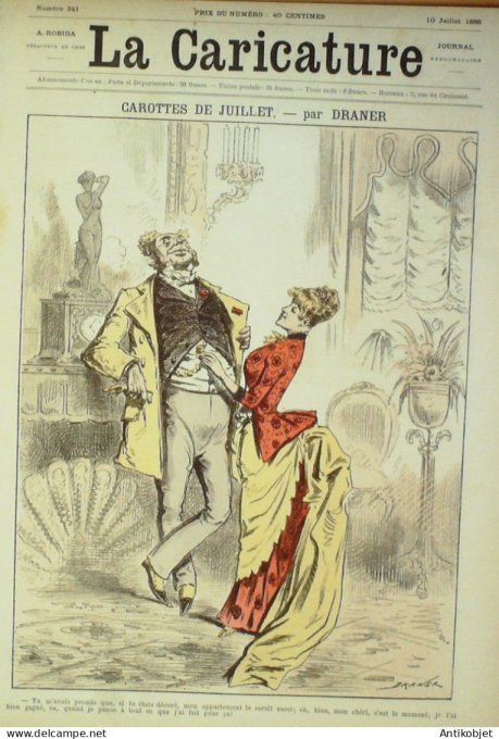 La Caricature 1886 n°341 Carottes de juillet Draner Sarcey par Luque Trock feu d'artifice Sorel