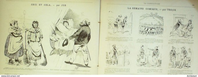 La Caricature 1886 n°341 Carottes de juillet Draner Sarcey par Luque Trock feu d'artifice Sorel