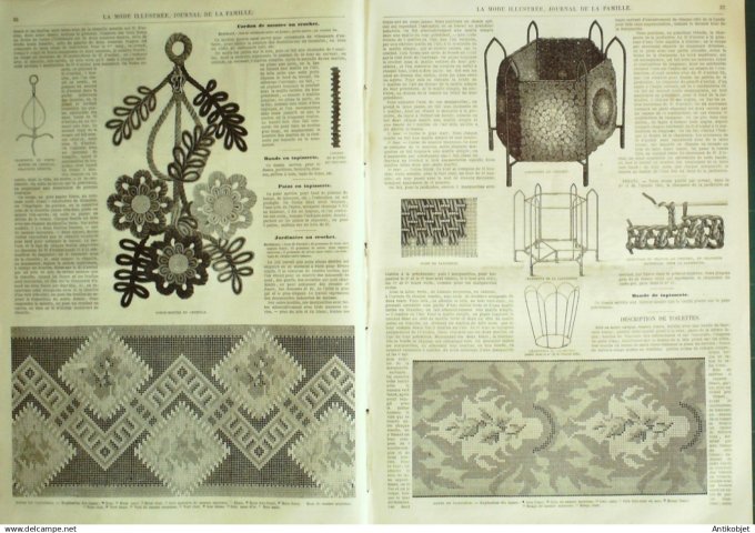 La Mode illustrée journal + gravure associée 1865 #  5