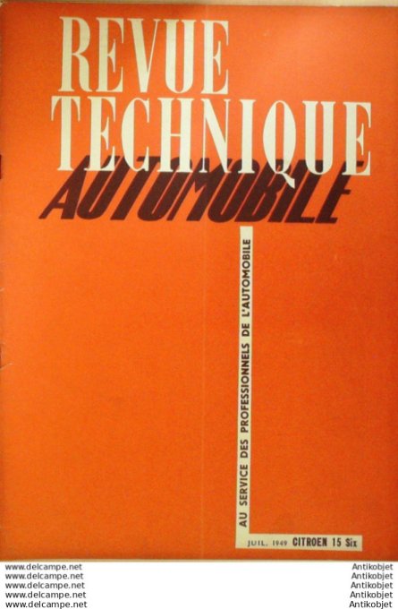 Revue Technique Automobile Citroën TA 15 Six Somua I L 15 39#1949