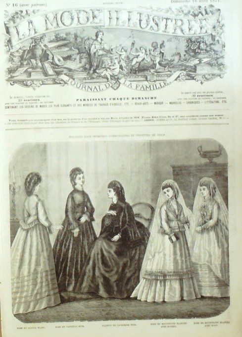 Journal Mode illustrée 1871 # 16 Robes en Alpaga & Taffetas