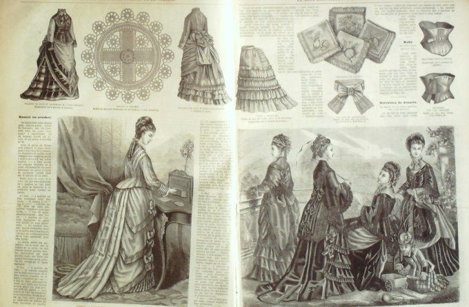 Journal Mode illustrée 1875 # 16 Tablier & corsage cachemire