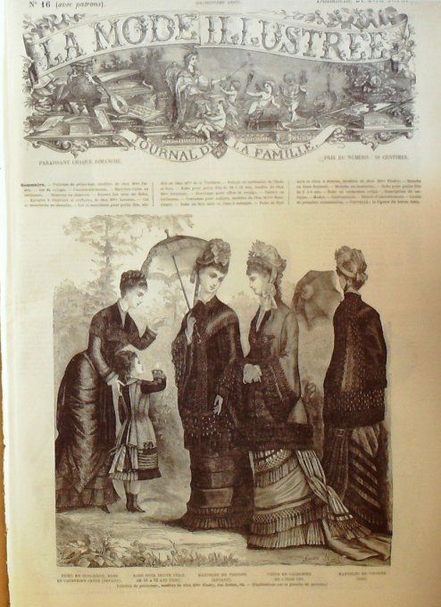 Journal Mode illustrée 1878 # 16 Fichu en sicilienne & Mantelet