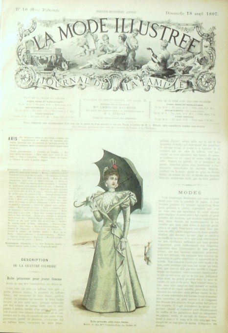 Journal Mode illustrée 1897 # 16 Robe de Princesse