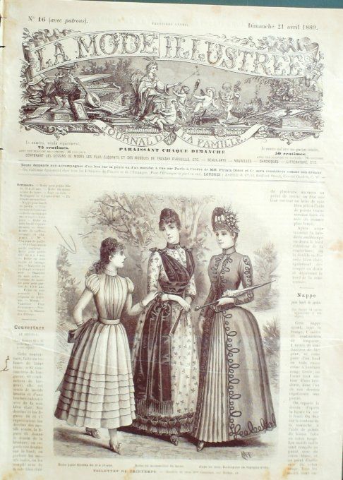 Journal Mode illustrée 1889 # 16 Robes mousseline & jupe soie