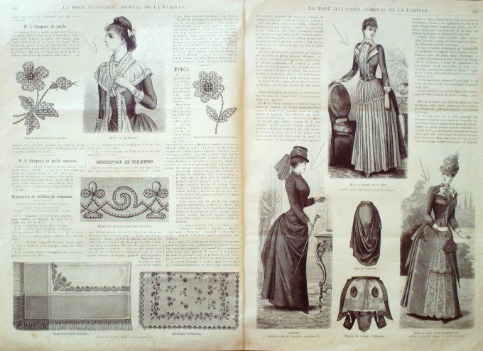 Journal Mode illustrée 1889 # 16 Robes mousseline & jupe soie