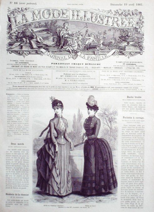 Journal Mode illustrée 1885 # 16 Robes en étamine & bure