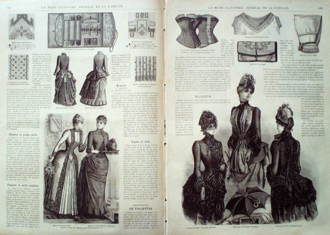 Journal Mode illustrée 1885 # 16 Robes en étamine & bure