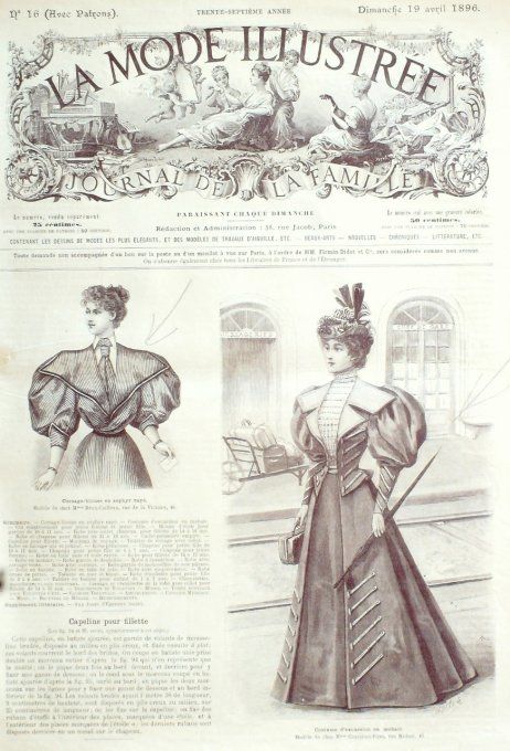 Journal Mode illustrée 1896 # 16 Costume d'excursion et corsage