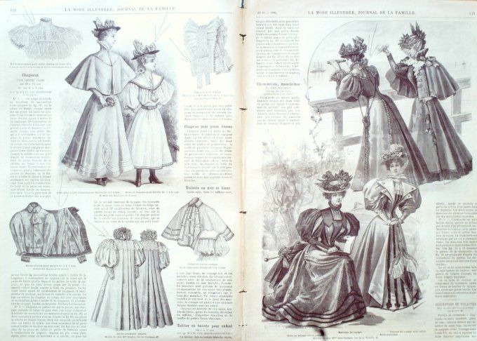 Journal Mode illustrée 1896 # 16 Costume d'excursion et corsage