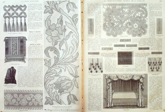 Journal Mode illustrée 1886 # 16 Mantille en sicilienne & grenadine