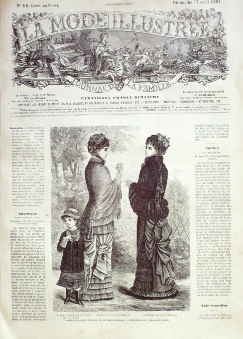 Journal Mode illustrée 1881 # 16 Paletot & Mantelet - Copie