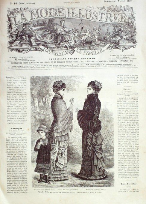 Journal Mode illustrée 1881 # 16 Paletot & Mantelet