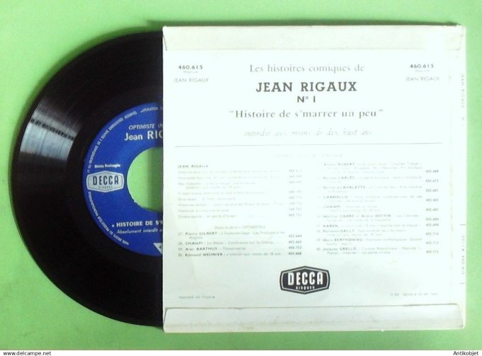 Rigaux Jean 45T EP Histoires de s'marrer un peu n°1