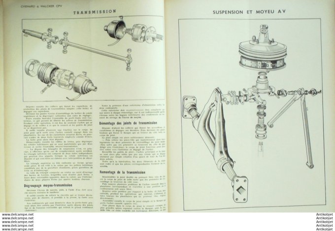 Revue Technique Automobile Chenard & Walcker type CPV12 Rosengart 1950