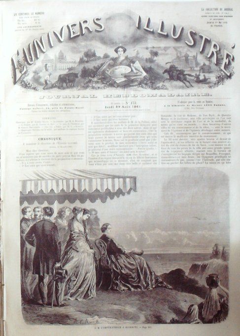 L'Univers illustré 1861 # 172 Biarritz L'impératrice Chine Pékin Wai-Lo-Tching Belgique Rogier minis