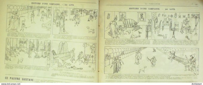 La Caricature 1884 n°233 Le Parnasse contemporain Robida Loys Monde renversé Sorel Job