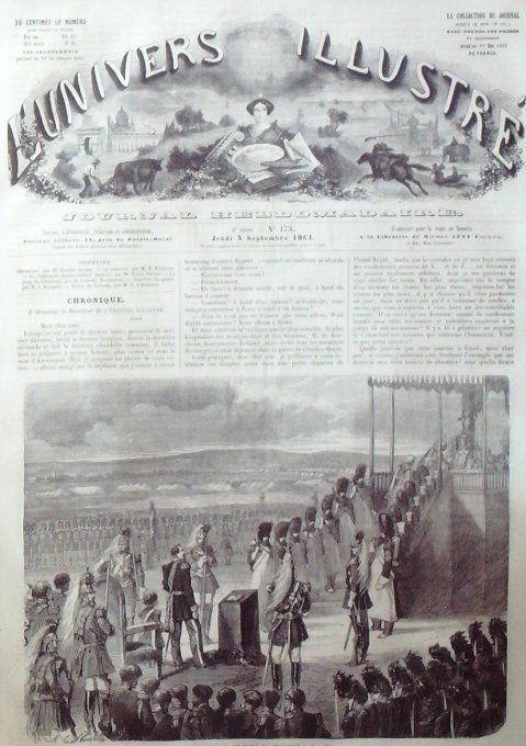 L'Univers illustré 1861 # 173 Chalons Usa Charleston Suisse Sion Romulus et Rémus