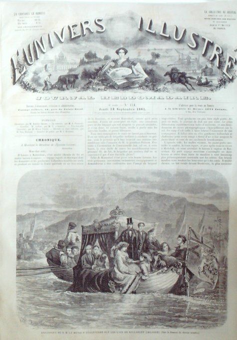 L'Univers illustré 1861 # 174 Irlande lacs de killarney Munich Autriche PeterWaradin Inde Umballa Pa