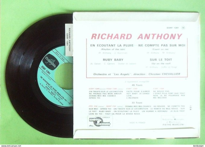 Anthony Richard 45T EP En écoutant la pluie (languette) 1963