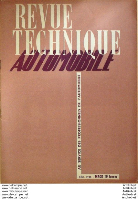 Revue Technique Automobile Mack 10T Berliet Mder 32#1948