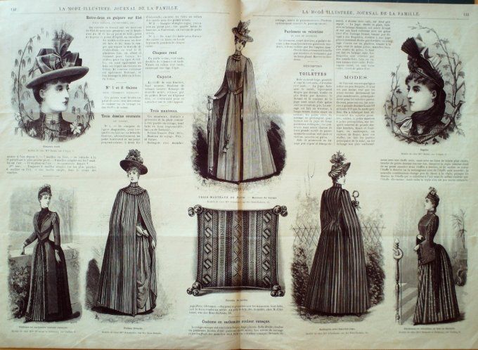 Journal Mode illustrée 1889 # 17 Costumes promenage 