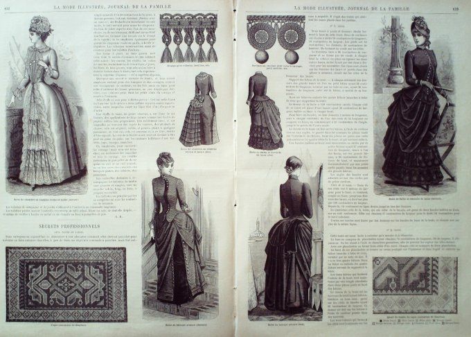 Journal Mode illustrée 1885 # 17 Robes en faille & redingote