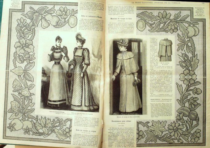 Journal Mode illustrée 1892 # 17 Robes en crépon & Bengaline