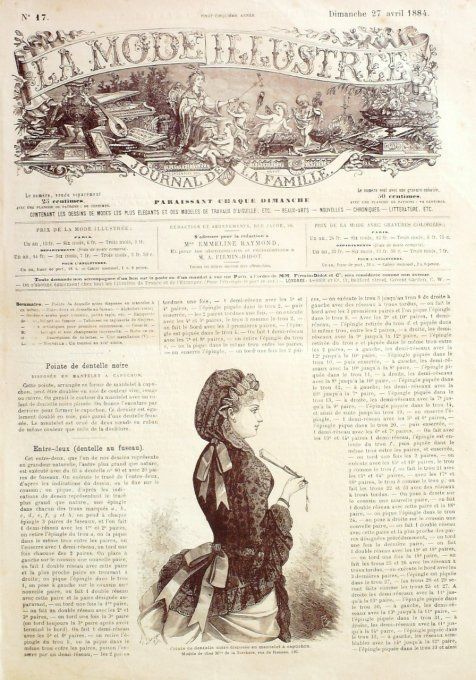 Journal Mode illustrée 1884 # 17 Mantelet à capuchon