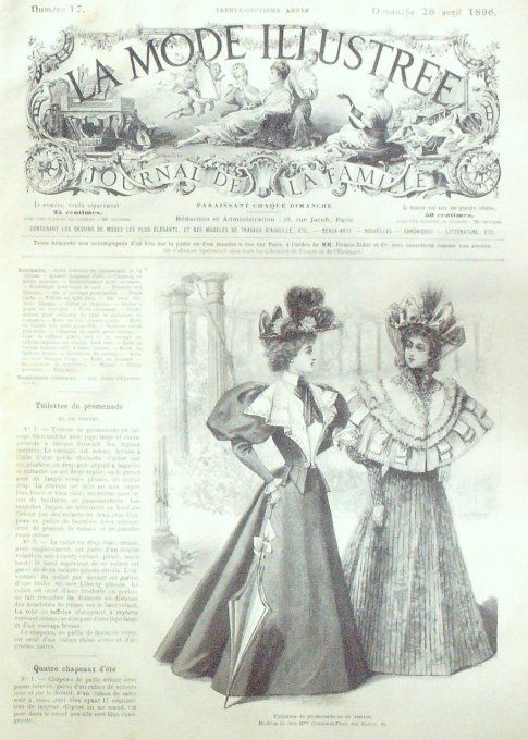 Journal Mode illustrée 1896 # 17 Toilettes de promenade & visites