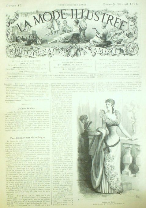 Journal Mode illustrée 1891 # 17 Toilette de dîner